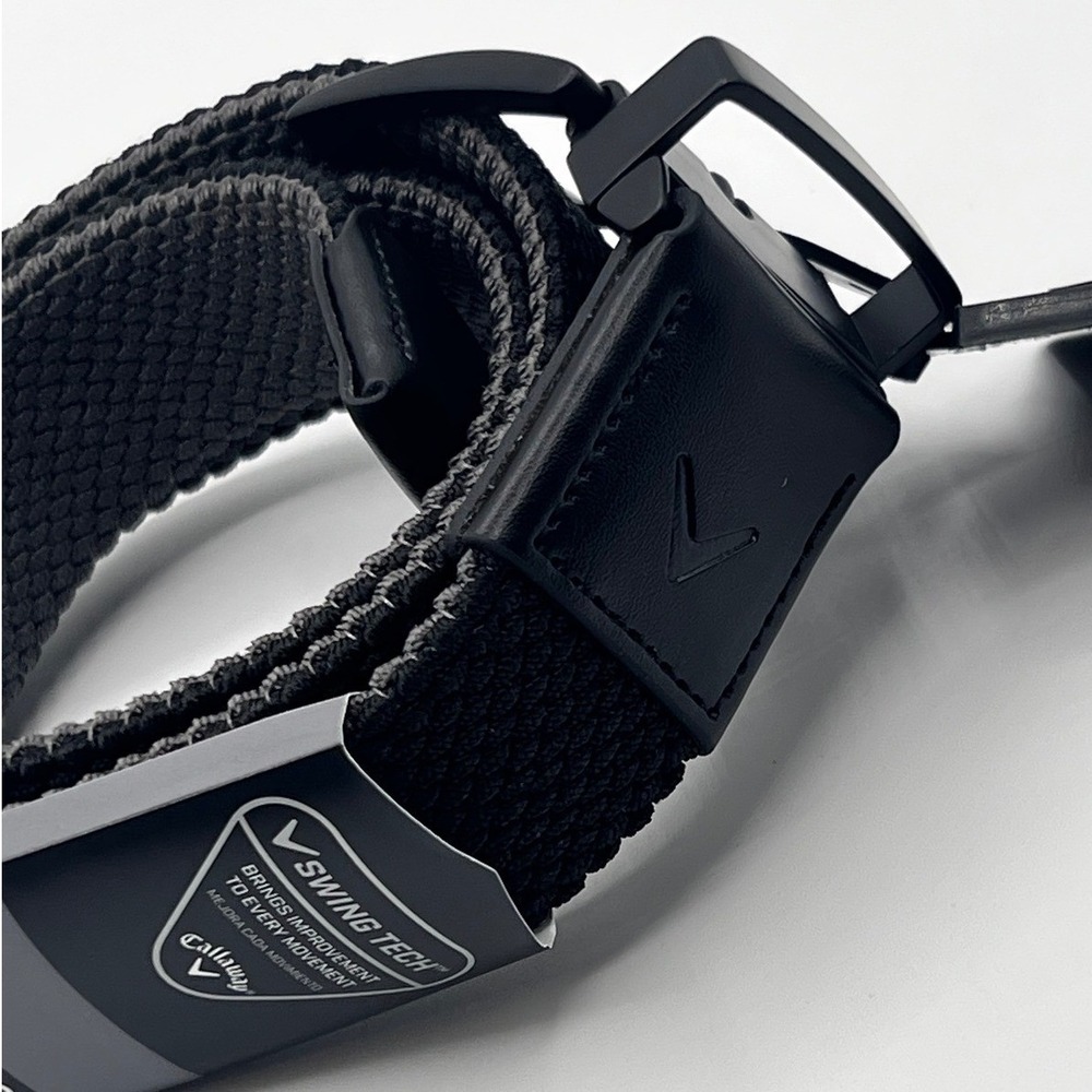 Callaway Swing Tech Reversible Braided Black Gray Stretch Belt Small 30-32‎ NWT